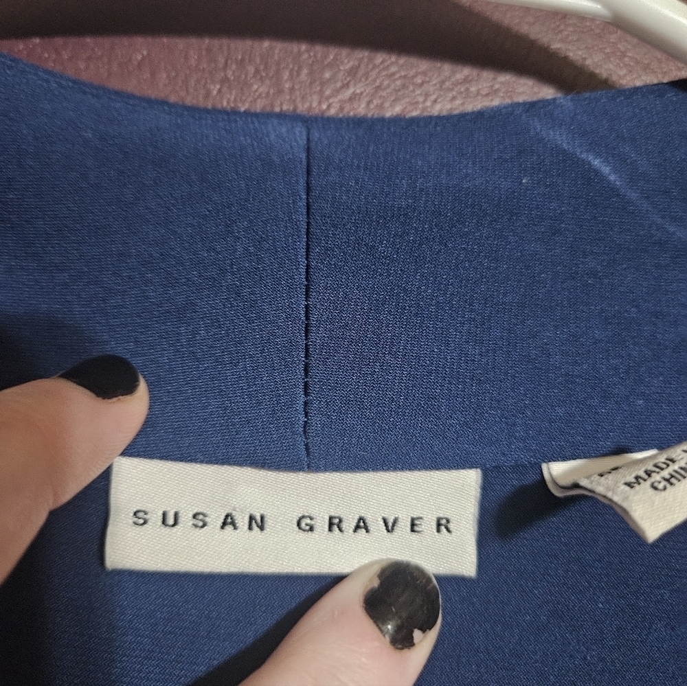 Susan Graver Plus Size Blue Open Front Sweater! - Picture 2 of 7